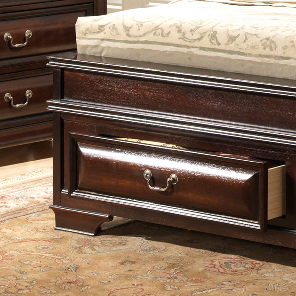 Lavita Storage Bed with Dovetailed Drawers - Light Brown or Dark Brown, photo 13 of 21