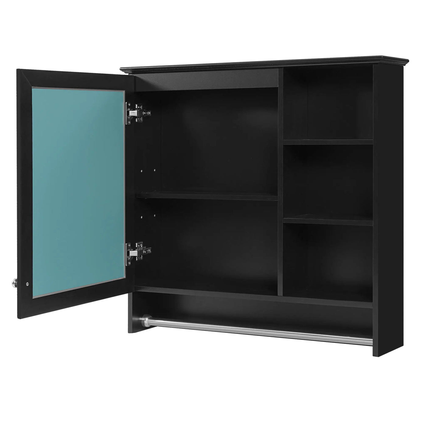 Wall Mount 2 In 1 Mirror Cabinet With Adjustable Shelf, Soft-Closing Hinges by HouseOfZazla