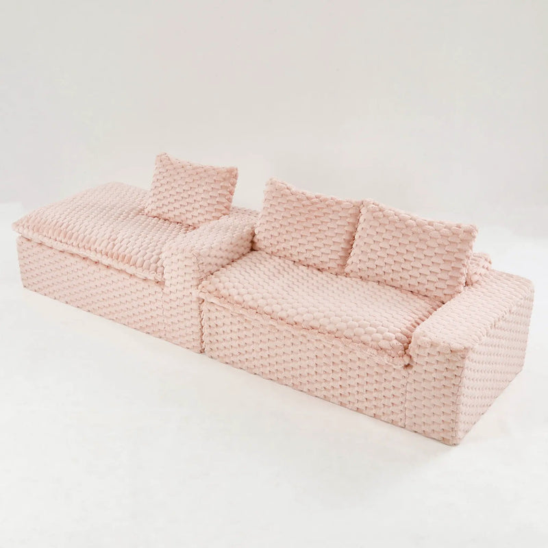 Modular Sofa, Convertible Twin Seat With Chaise Lounge by HouseOfZazla