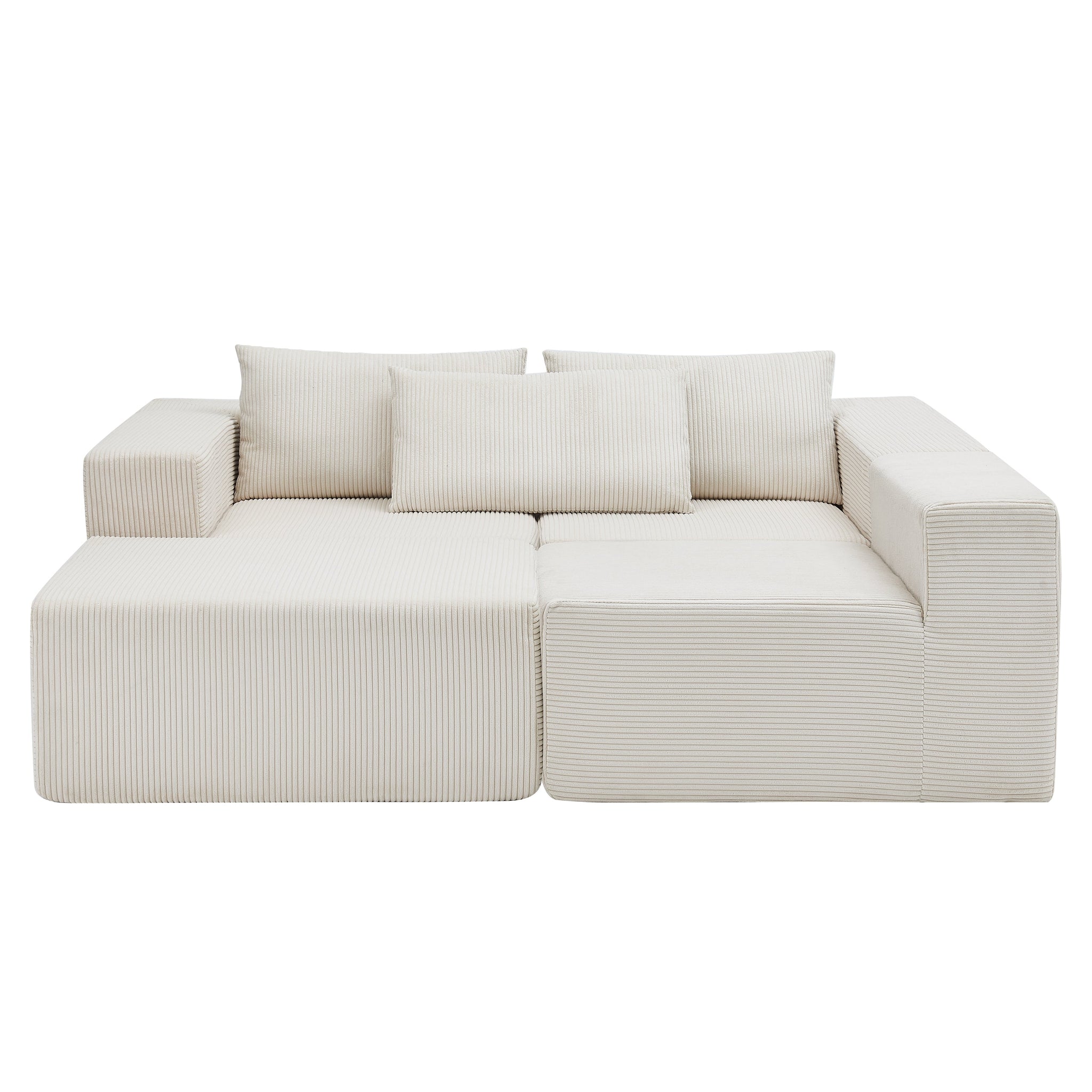 107" Compressed Sectional Sofa (Beige) by HouseOfZazla