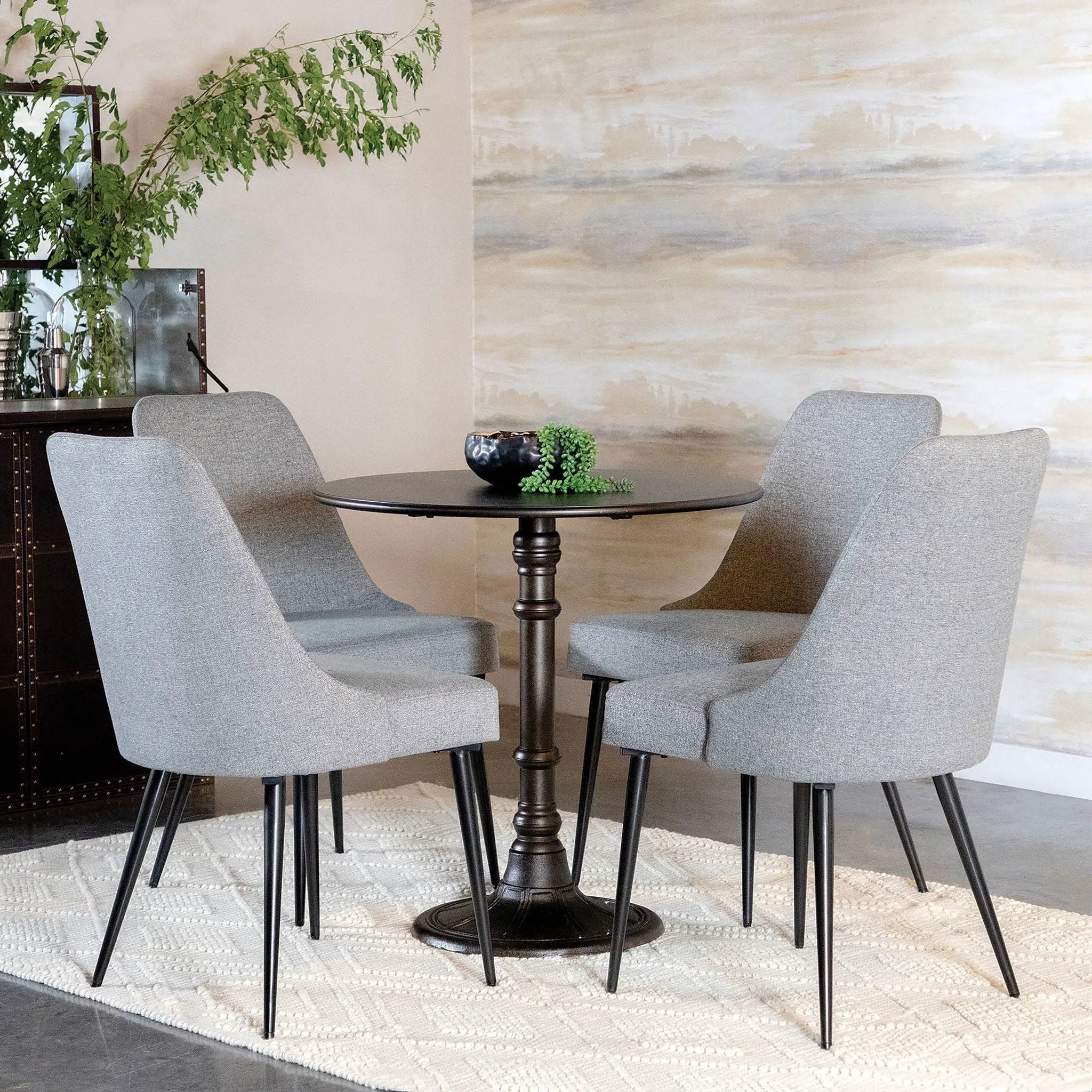 Oswego Round 30-inch Bistro Dining Table Bronze by Unique Piece Furniture