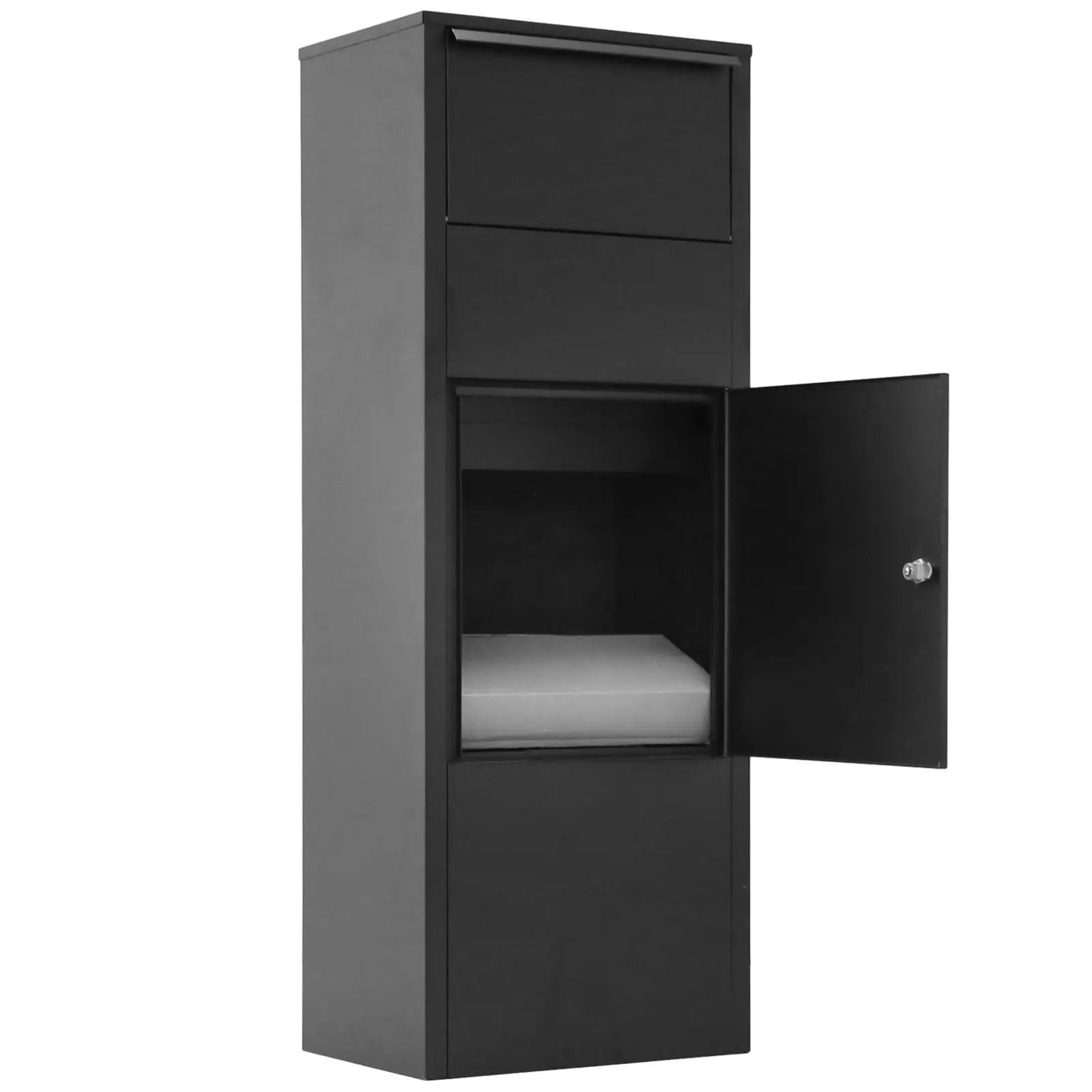 Large Package Delivery Parcel Mail Drop Box With Lockable Storage Compartment Heavy Duty Weatherproof For Express Mail Delivery For Home & Business Use - Black by HouseOfZazla