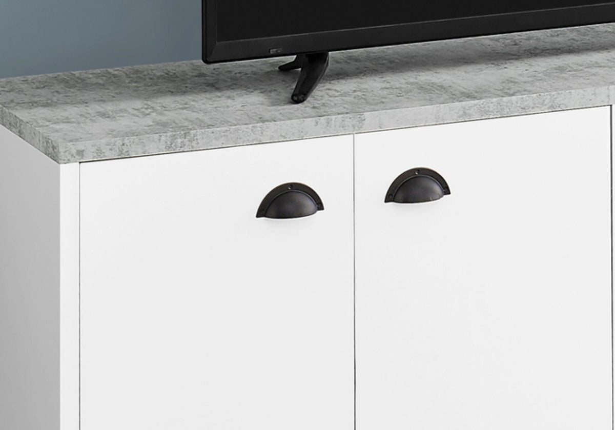 Contemporary TV Stand Console with Storage Cabinet - White or Dark Gray, photo 10 of 12