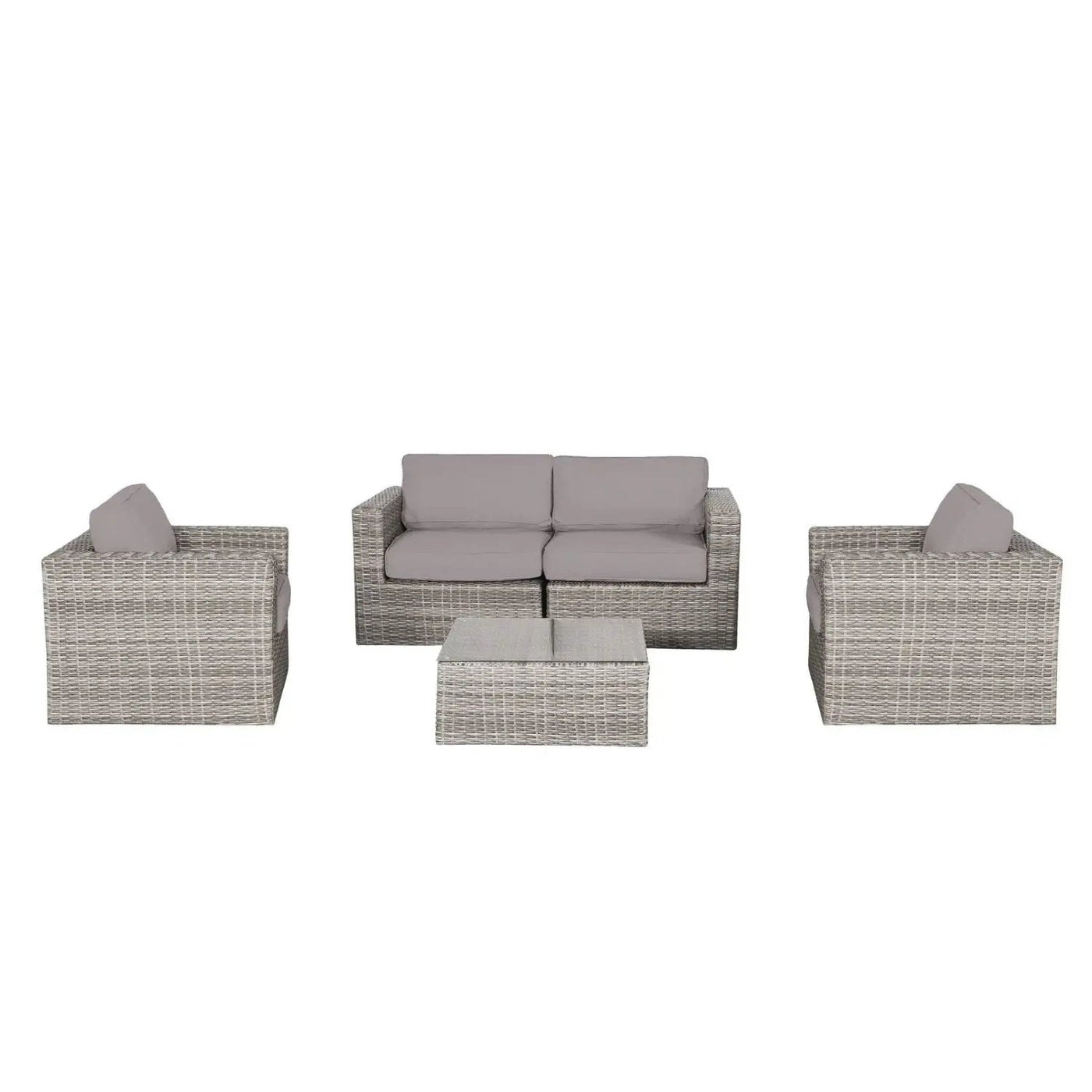 Wicker Seating Group Set With Table And Cushions by HouseOfZazla