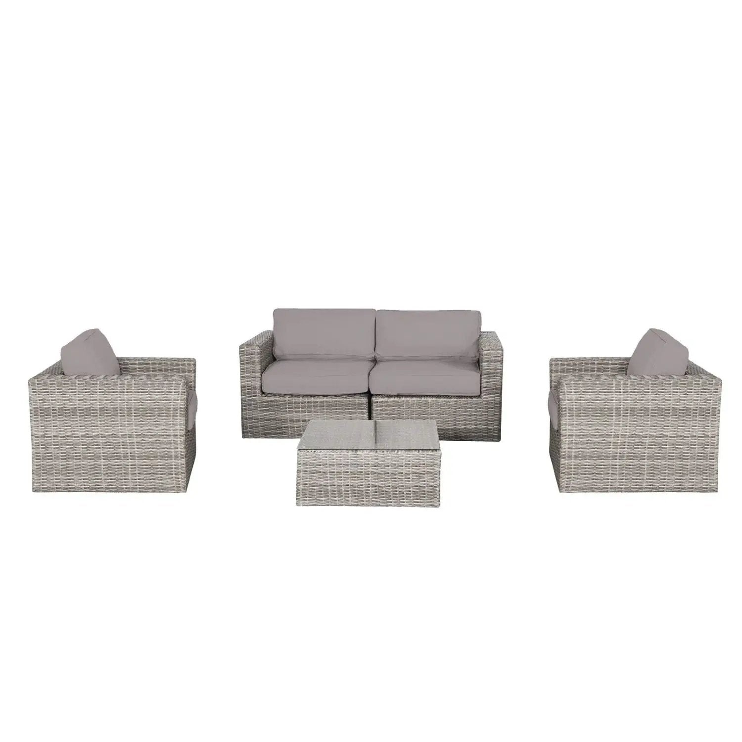Wicker Seating Group Set With Table And Cushions by HouseOfZazla