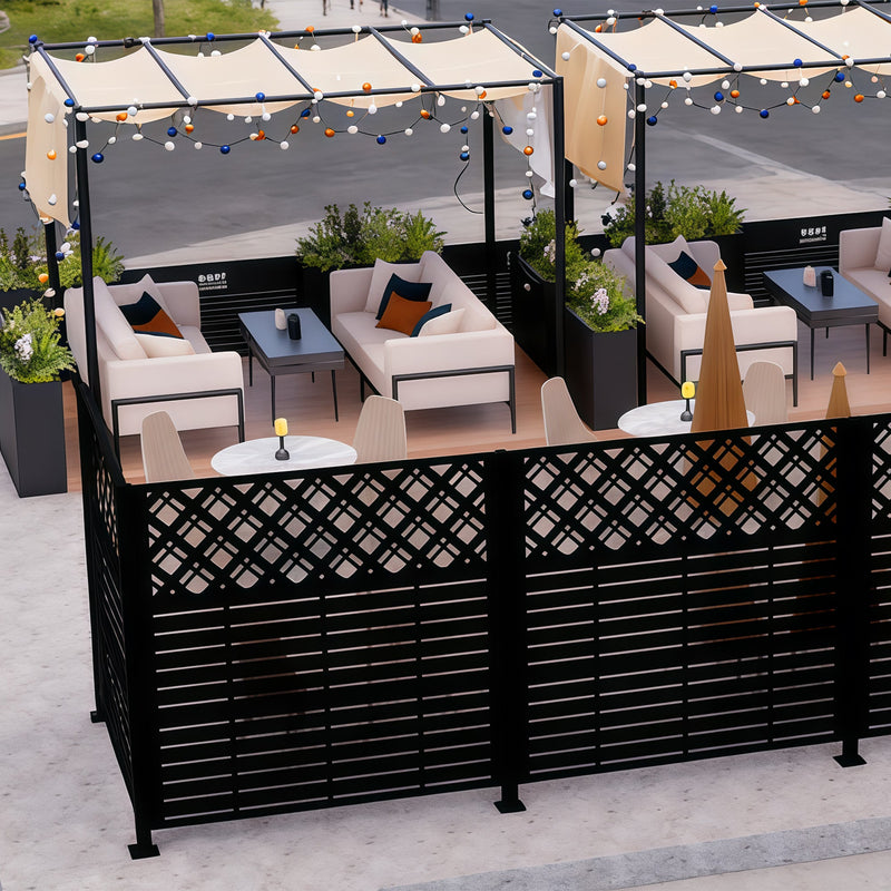W48'' x H47.3'' x 2 Panels Metal Privacy Screen by HouseOfZazla