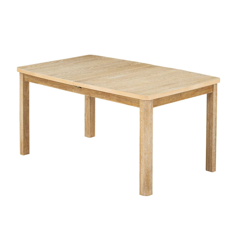 Topmax - Rustic Extendable Dining Table Set With Removable Leaf, 6 Upholstered Armless Dining Chairs And 2 Padded Arm Chairs, 9 Pieces by HouseOfZazla