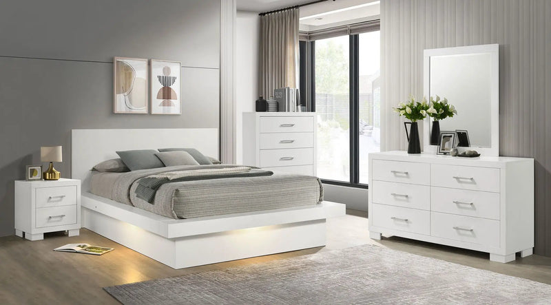 Jessica 5-piece Queen LED Bedroom Set Snow White by Unique Piece Furniture