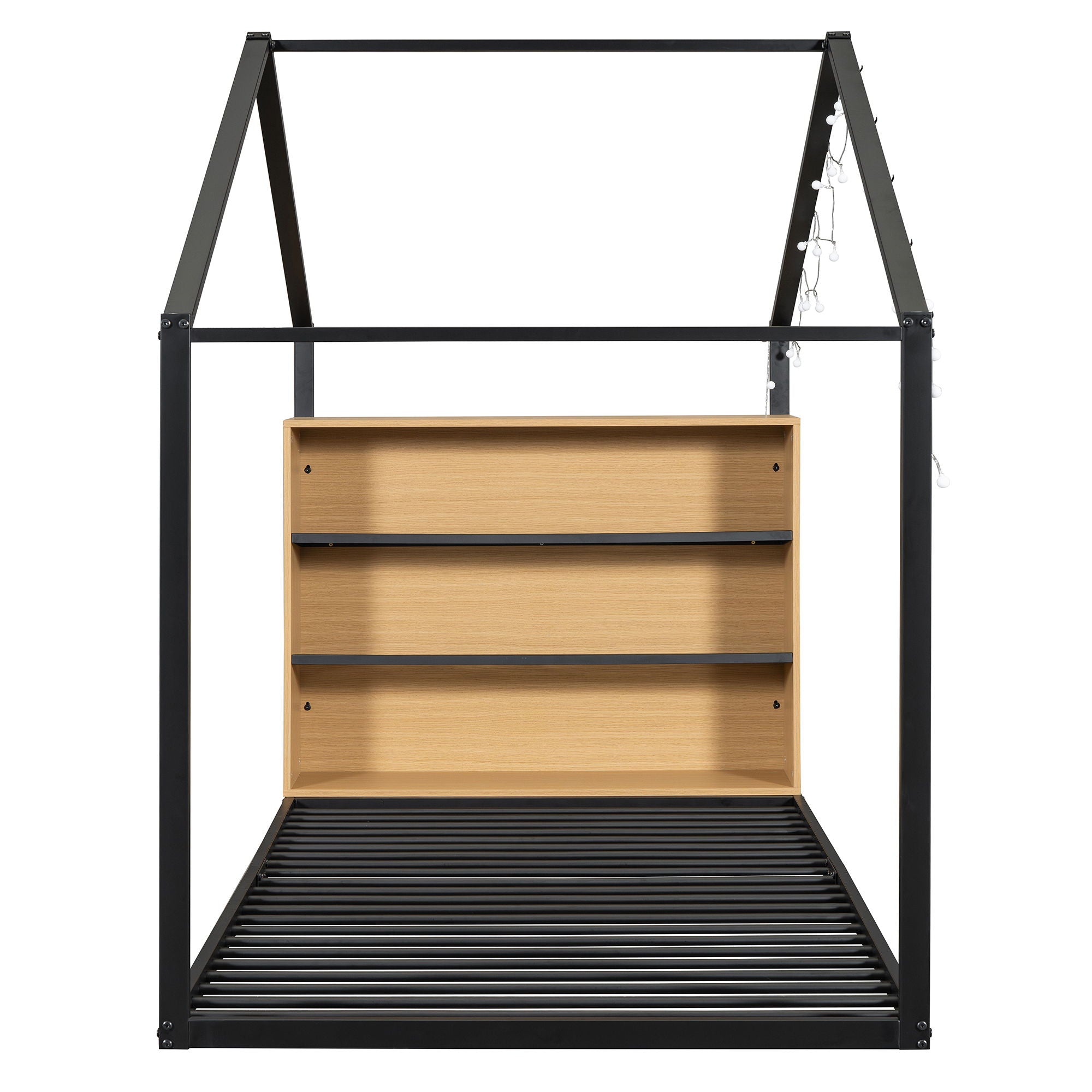 Bed House Frame With Shelves And Lights by HouseOfZazla