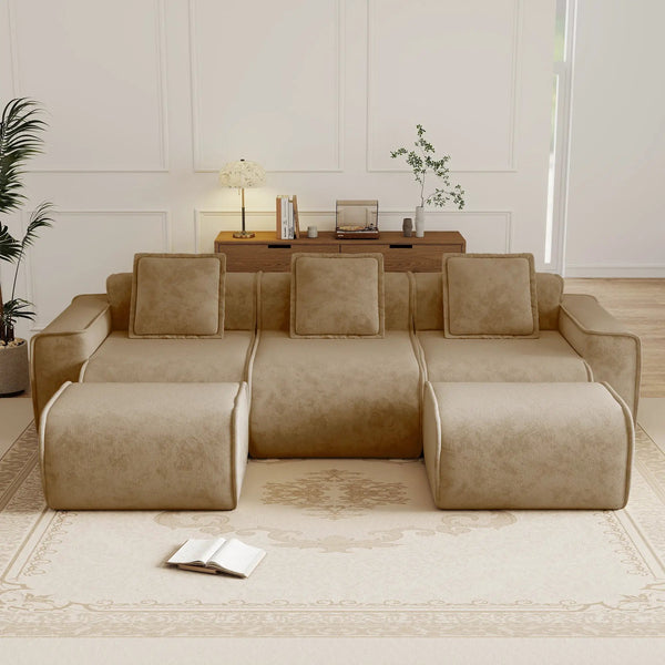Streamlined Design Modular 3 Seat U Shape Sectional Boneless Sofa, photo 2 of 10