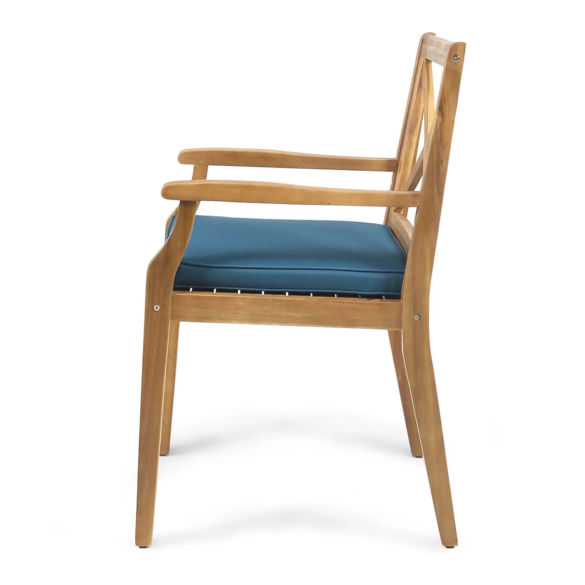 Perla Dining Chair 2pcs with Blue Cushions by HouseOfZazla