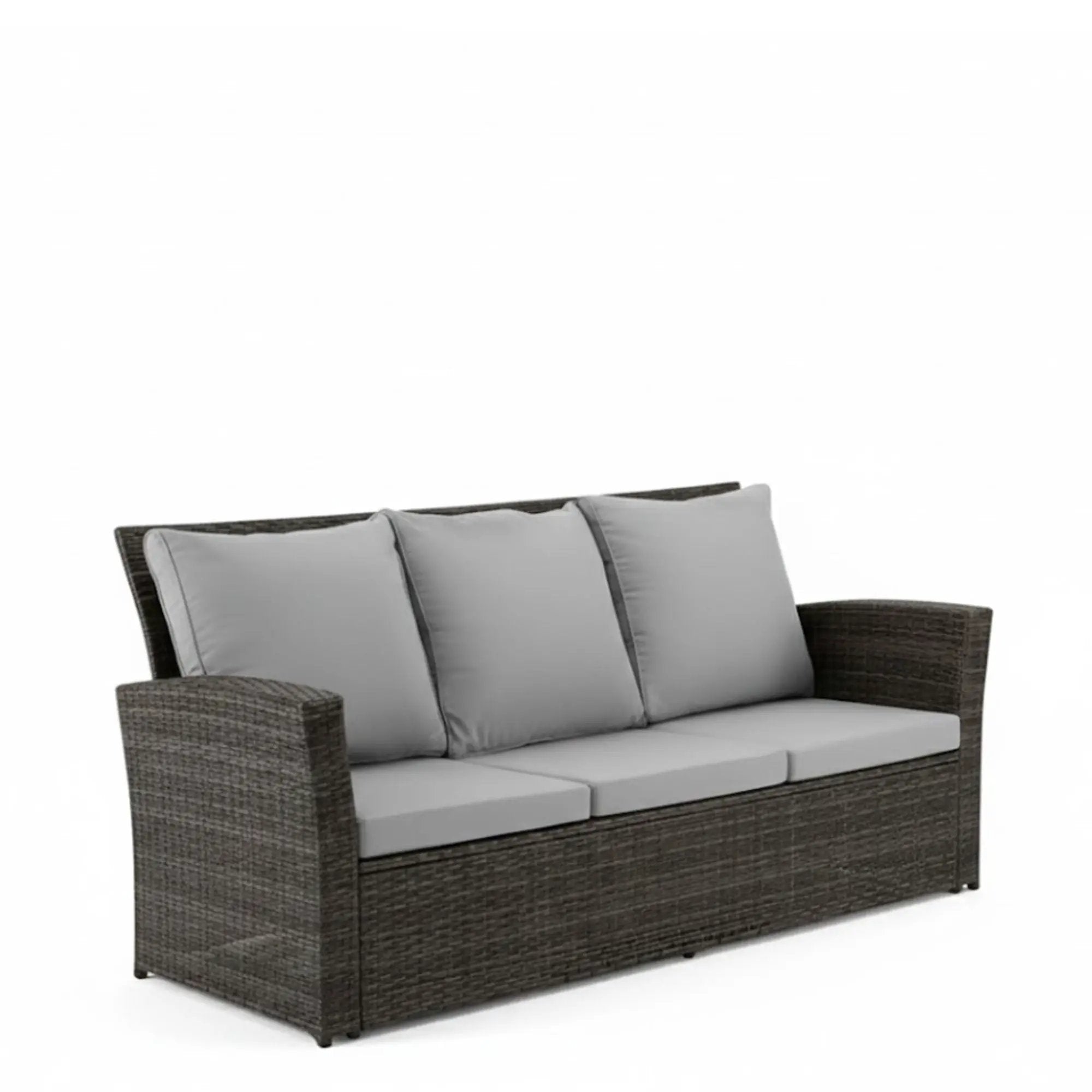 All-Weather Wicker 3 Seat Patio Sofa With Thick Cushions by HouseOfZazla