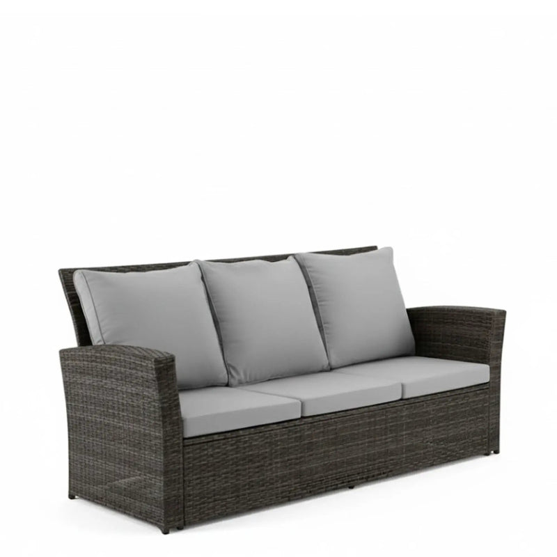 All-Weather Wicker 3 Seat Patio Sofa With Thick Cushions by HouseOfZazla