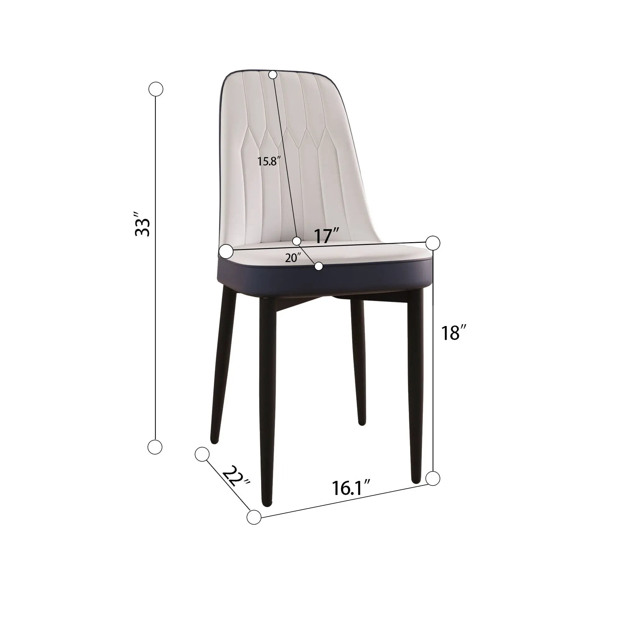 Modern Dining Chair With Cushions And Metal Legs by Unique Piece Furniture