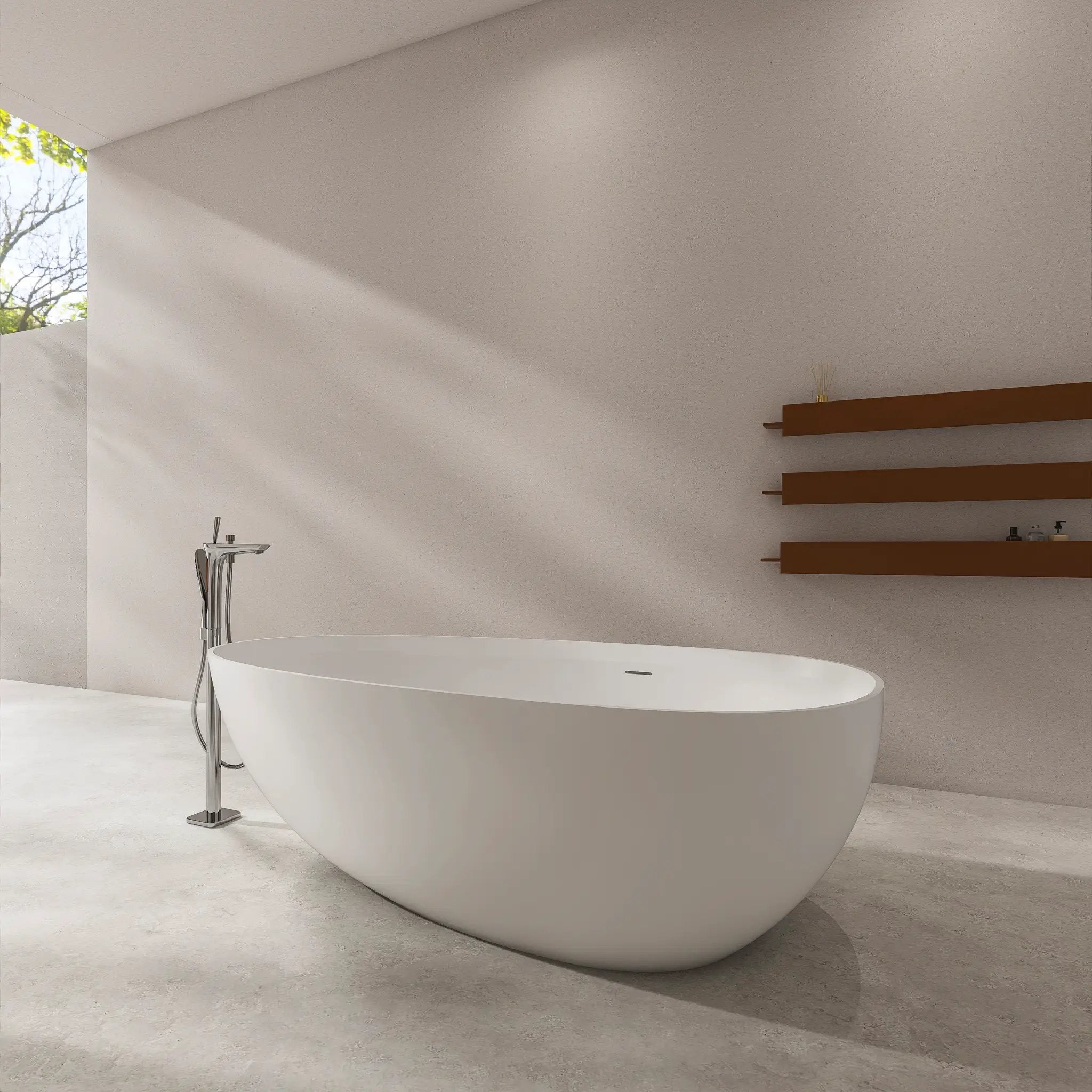 71 Inch Artificial Stone Freestanding Bathroom Bathtub by HouseOfZazla