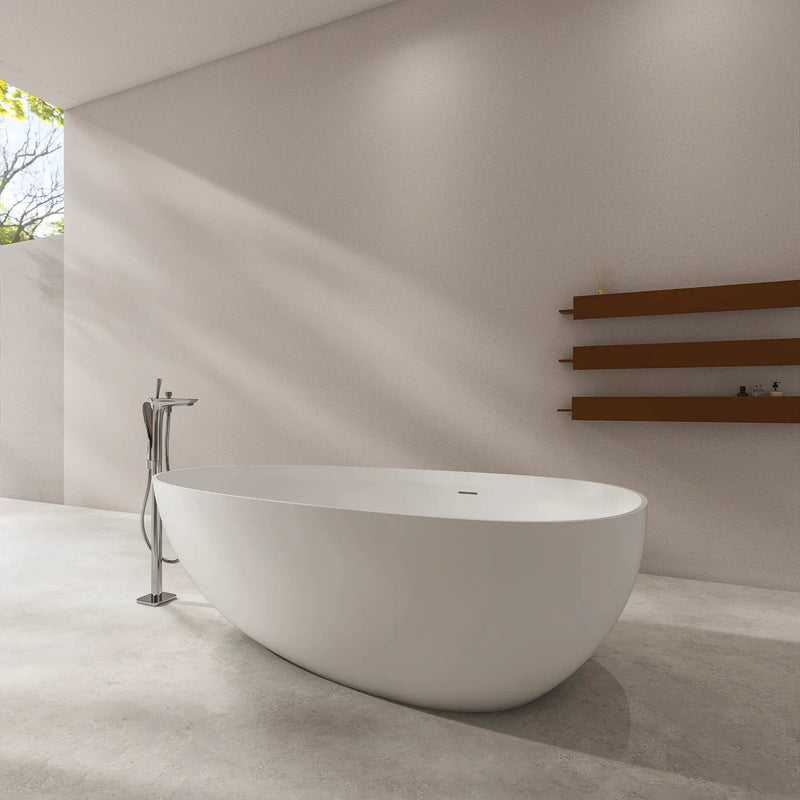 71 Inch Artificial Stone Freestanding Bathroom Bathtub by HouseOfZazla
