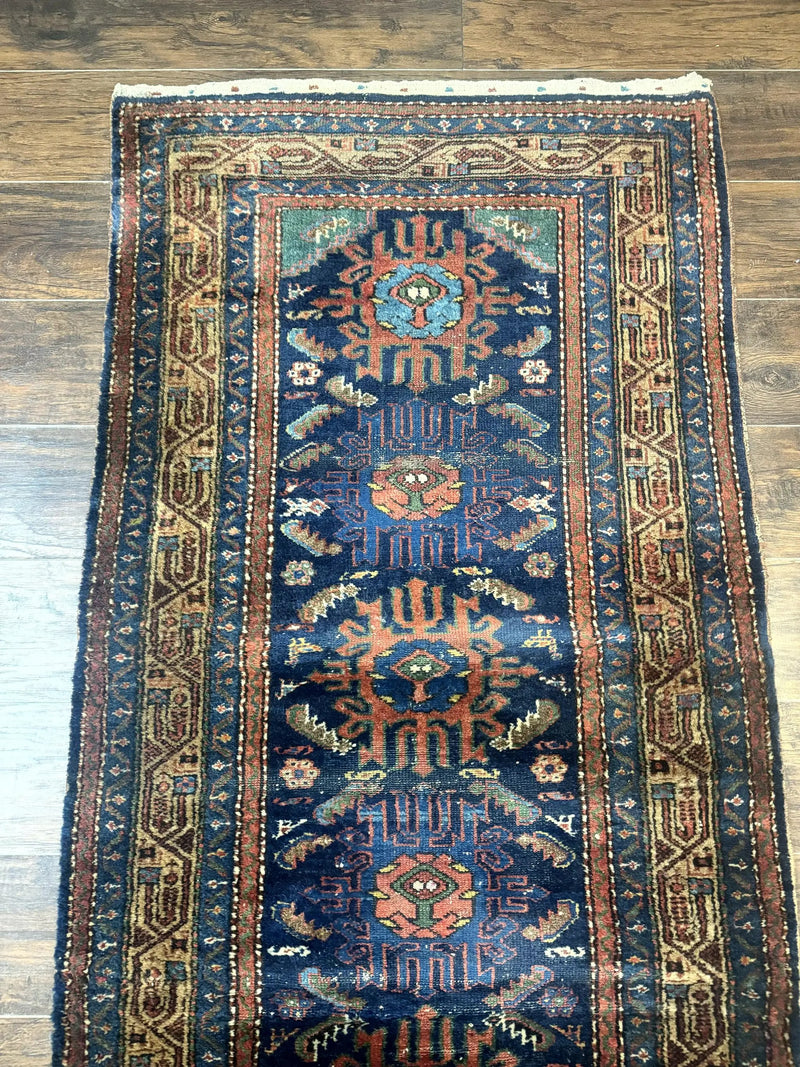 Antique Persian Sarab Runner 3x17, Blue Persian Runner Rug, Long Handmade Wool Carpet for Hallway, Rare, Tribal by Jewel Rugs
