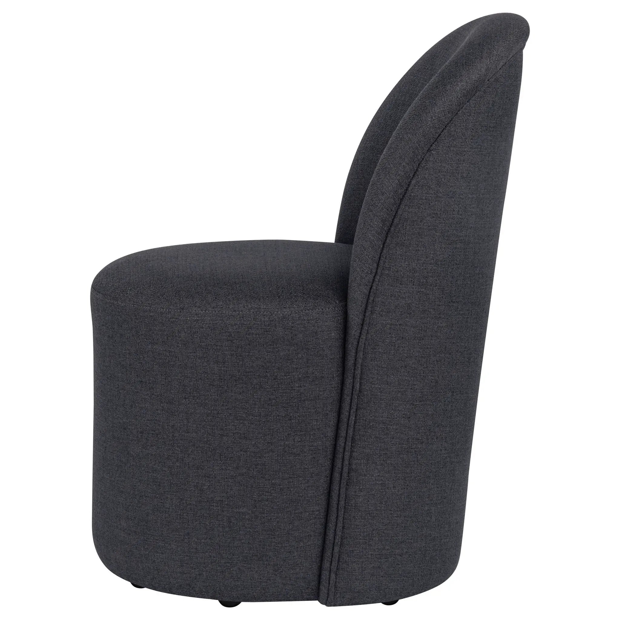 Aubrey Upholstered Barrel Dining Side Chair Charcoal (Set of 2) by Unique Piece Furniture
