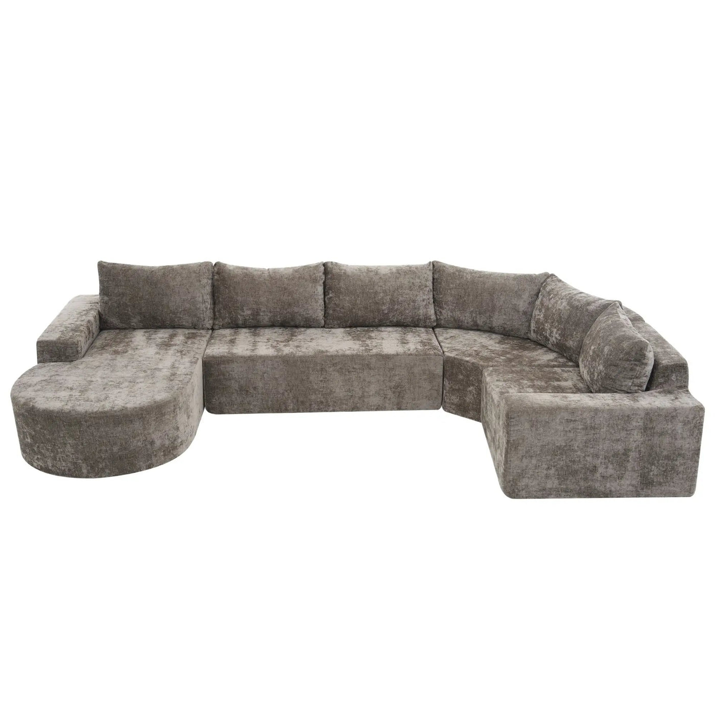 Modular Cloud Sectional Sofa Set, U-Shaped Upholstered Couch With Deep Seat by HouseOfZazla
