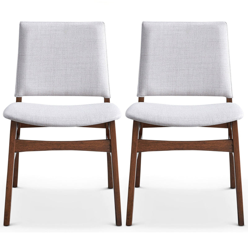 Brown / Light Gray Dining Chair Set with Solid Wood Frame - Set of 2, photo 9 of 12