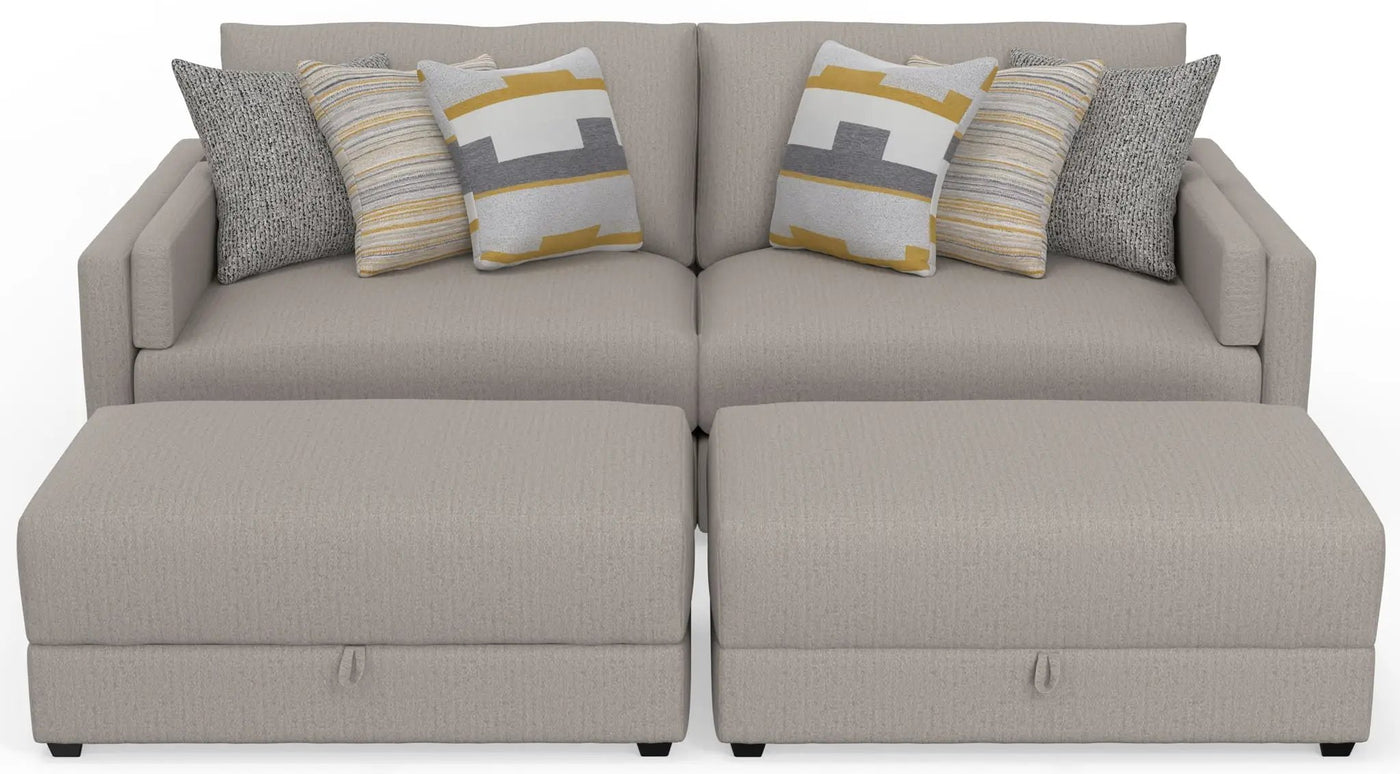 Trevor - Extra Deep Oversized Sofa With Included Storage Cocktail Ottoman by Unique Piece Furniture