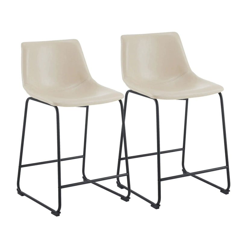 Vintage Style Armless Industrial Counter Stool Set of 2 by HouseOfZazla