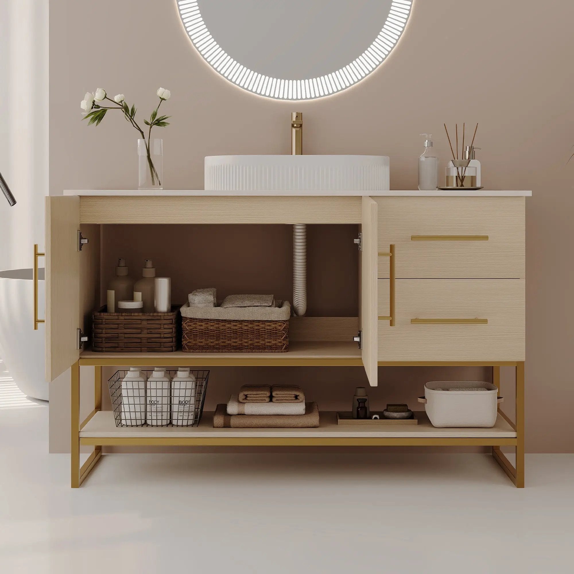 36" Modern Bathroom Vanity with Ceramic Vessel Sink by HouseOfZazla