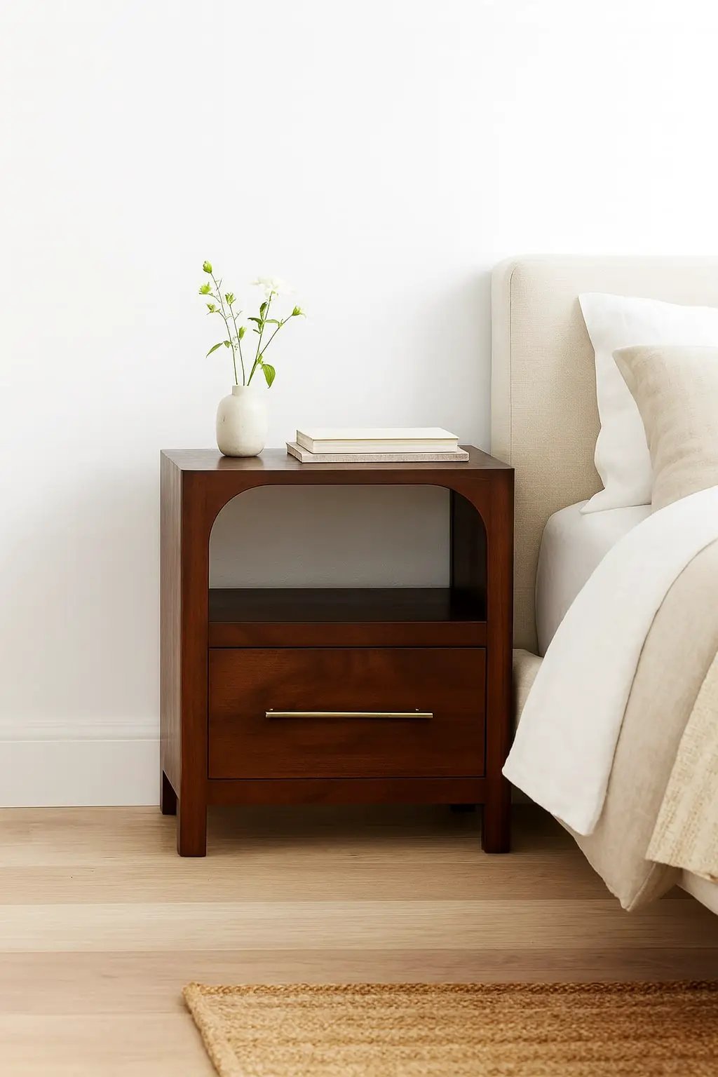 Solid Wood Arched Edge 1 Drawer Bedside by HouseOfZazla