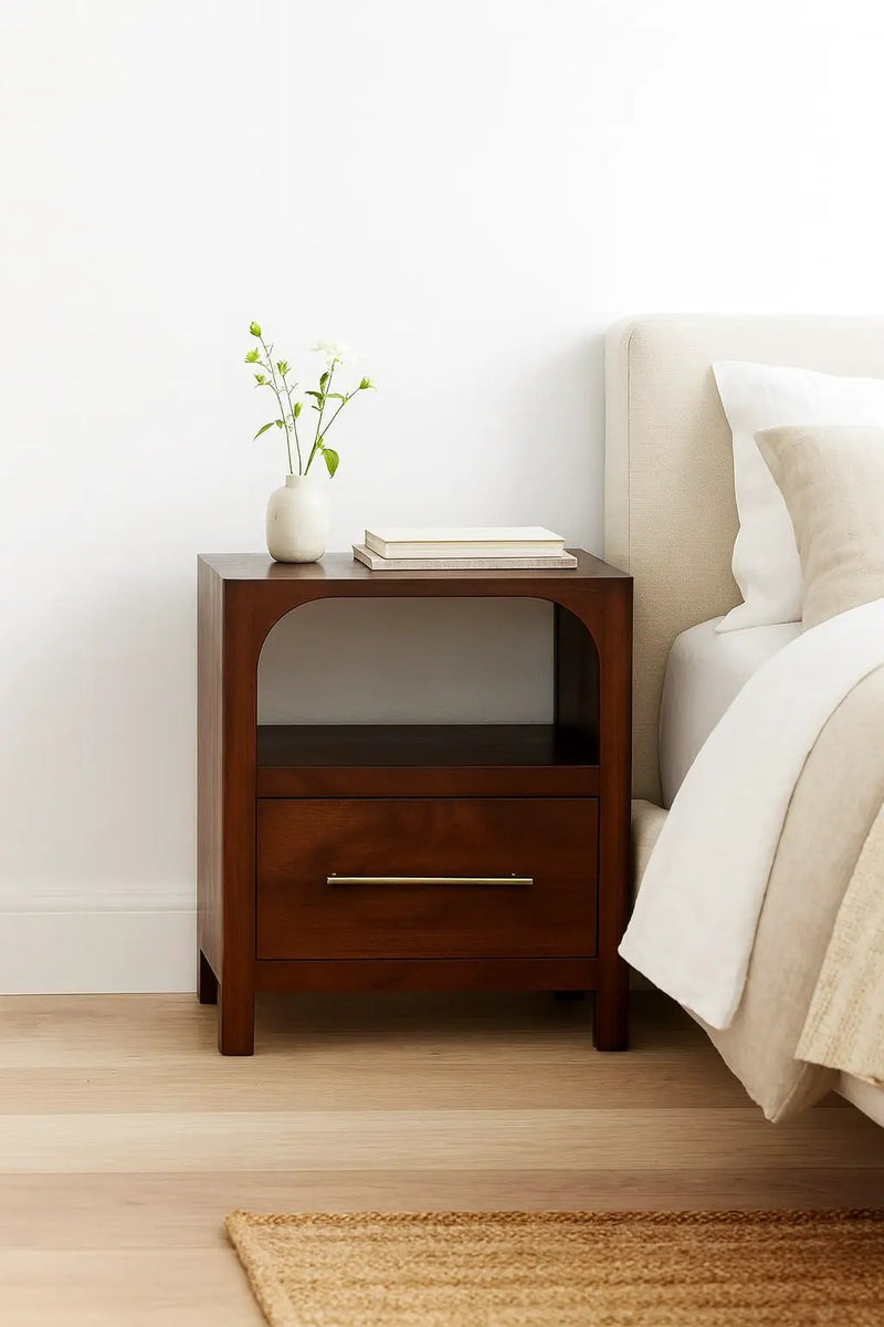 Solid Wood Arched Edge 1 Drawer Bedside by HouseOfZazla