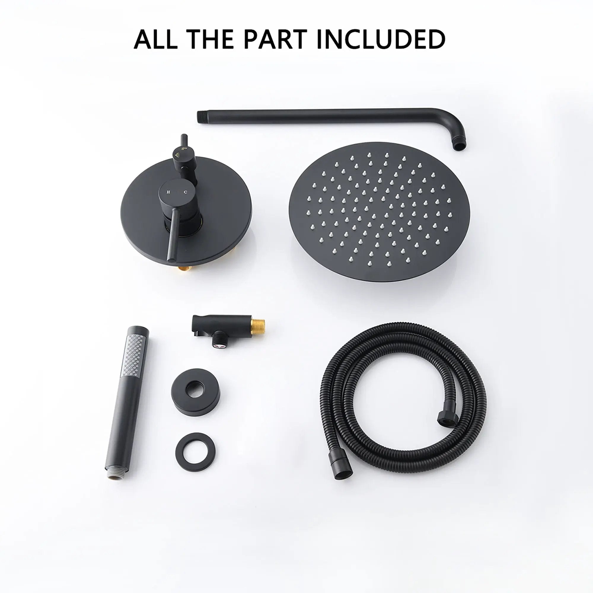 Elegant 10" Round Rain Shower Head And Handheld Set With Adjustable Tilt And Dual Modes by HouseOfZazla