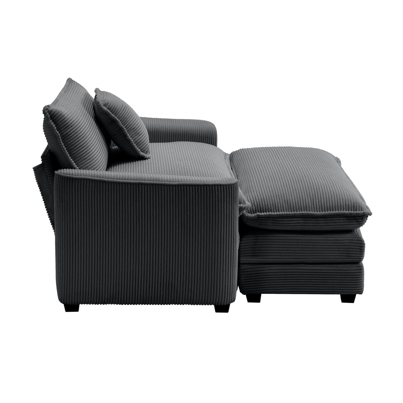 Classic Modern Comfortable Single Chair Deep Seat Sofa With Footstool by HouseOfZazla