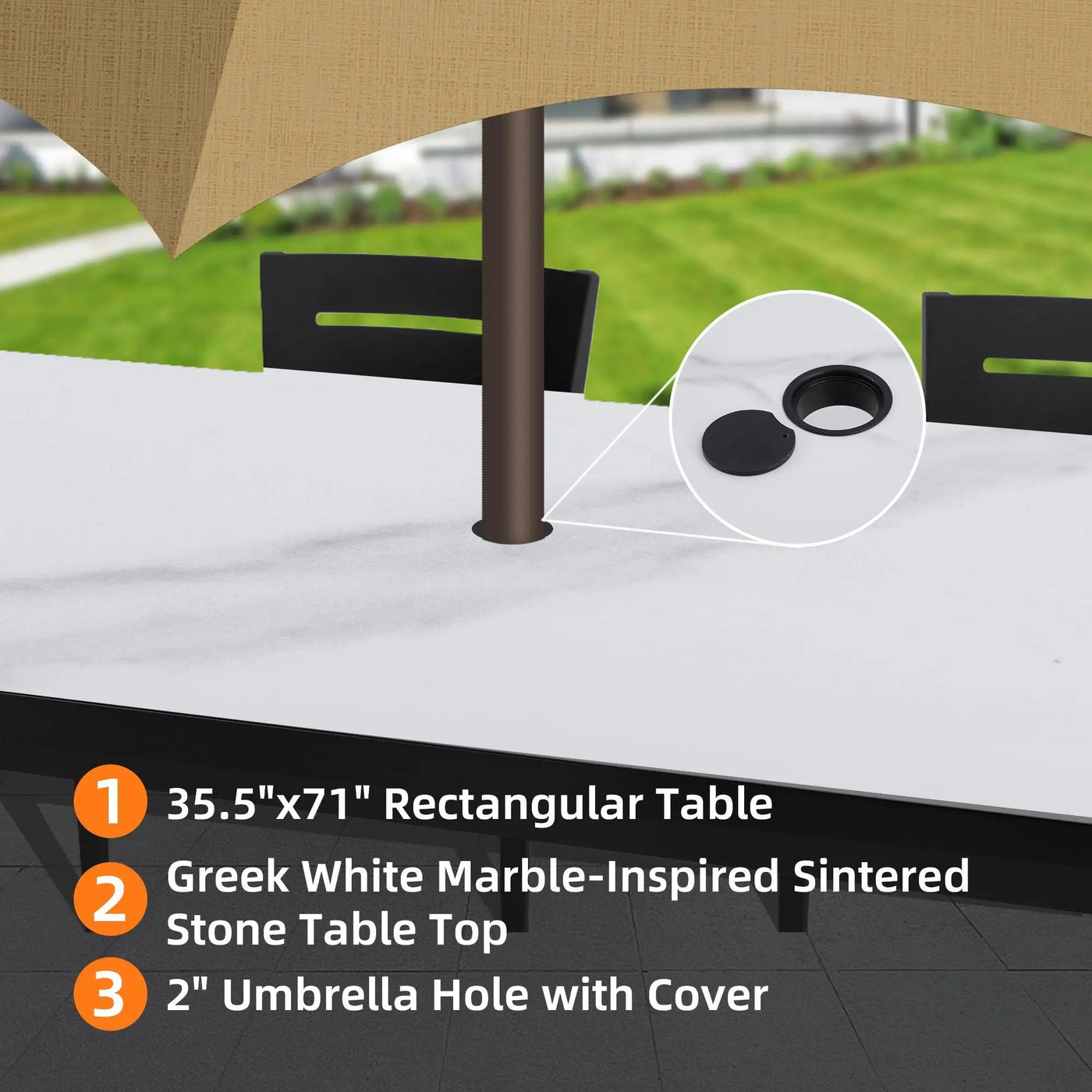 Modern Outdoor Patio Dining Set With Table And Chairs With Sunbrella Cushions by HouseOfZazla