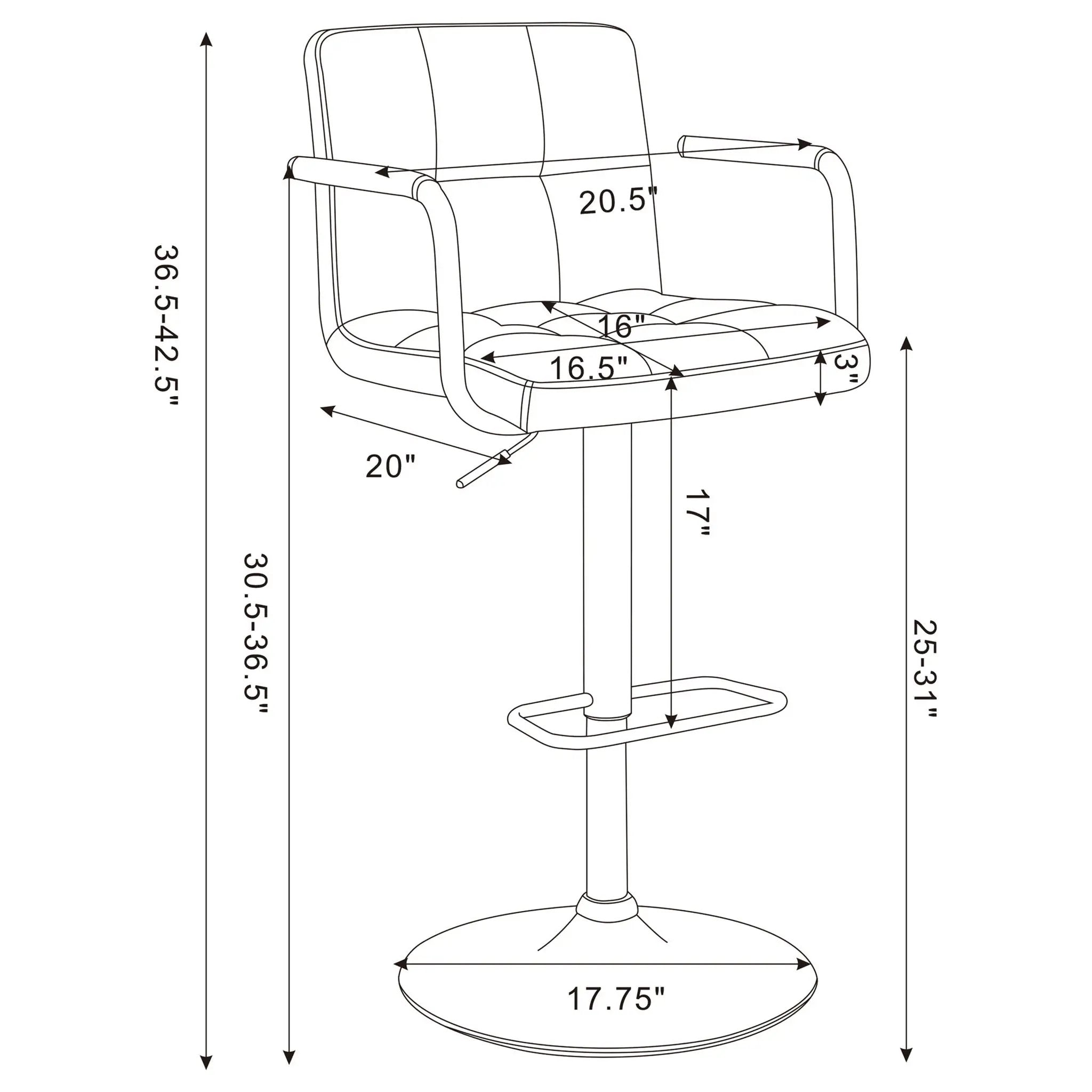 Adjustable Bar Stool With Hydraulic Height Adjustment by HouseOfZazla