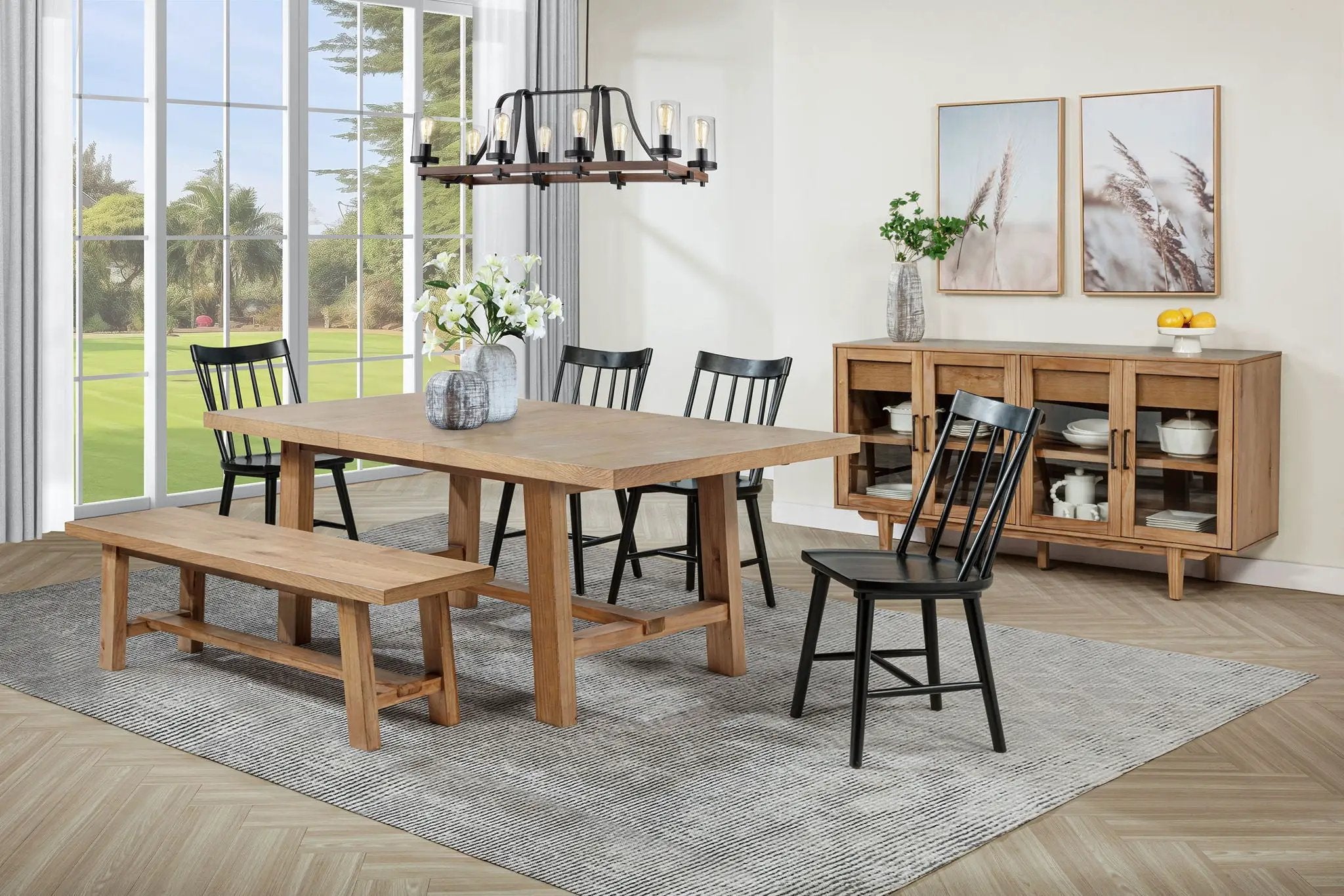 Middleton 6-piece Extension Leaf Dining Set Brown and Black by Unique Piece Furniture