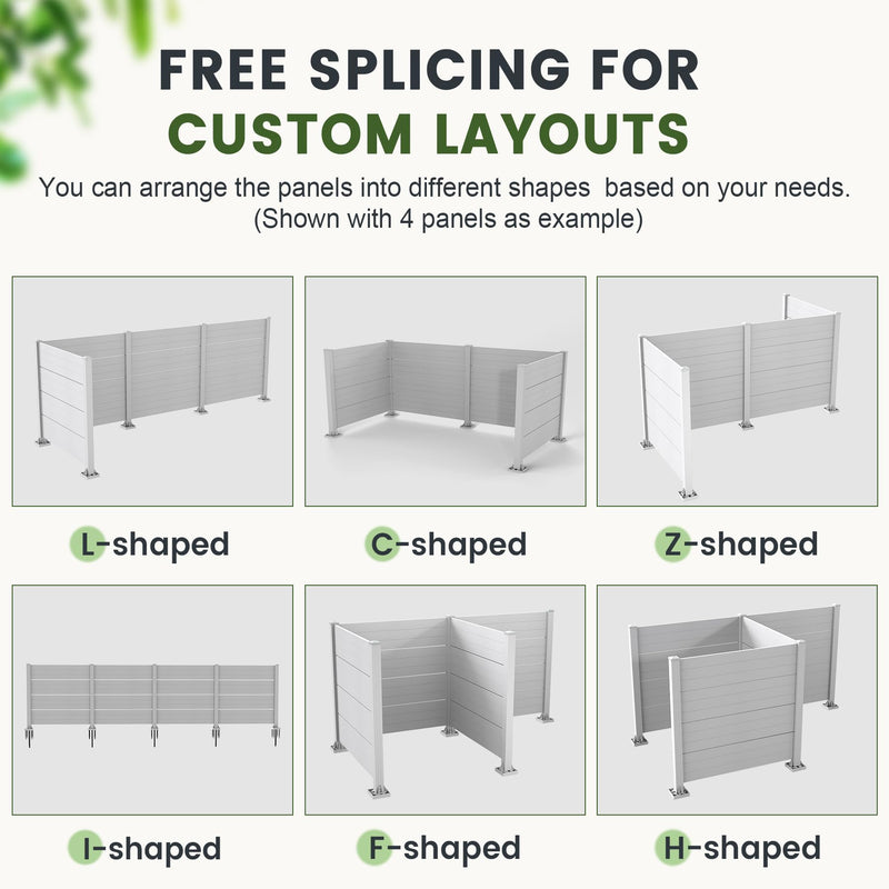50" W x 49" H Outdoor Privacy Screen, Air Conditioner Fence, All-Weather Vinyl Privacy Fence Screens with Aluminum by HouseOfZazla