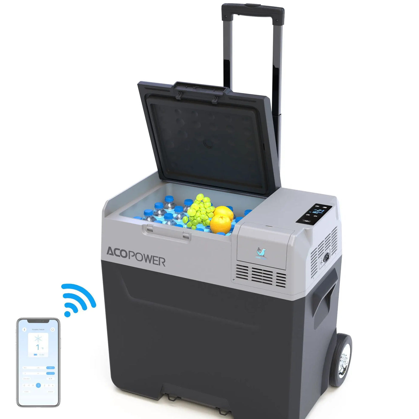 Car Freezer Portable Refrigerator Freezer With App Control And 6'' Off-Road Wheels, 12V, 45W Cooler Freezer, Low Noice by HouseOfZazla