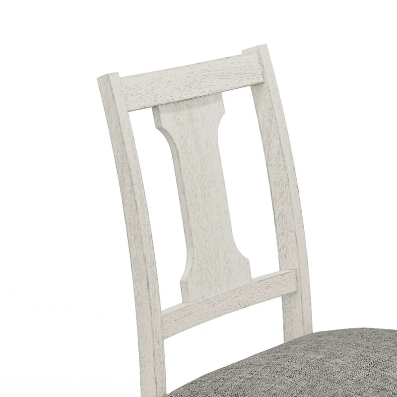 Tannen - Round 5 Piece Dining Table (Set of 5) - White And Gray by HouseOfZazla