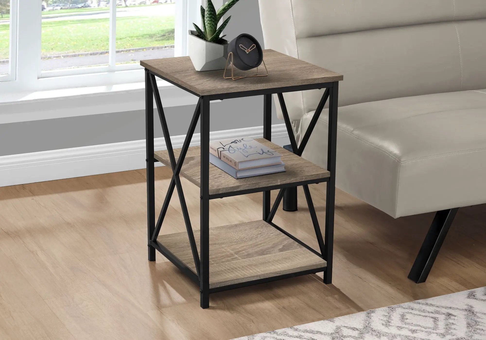 3 Tier Accent Table, Side Marble Look Contemporary & Modern by Unique Piece Furniture