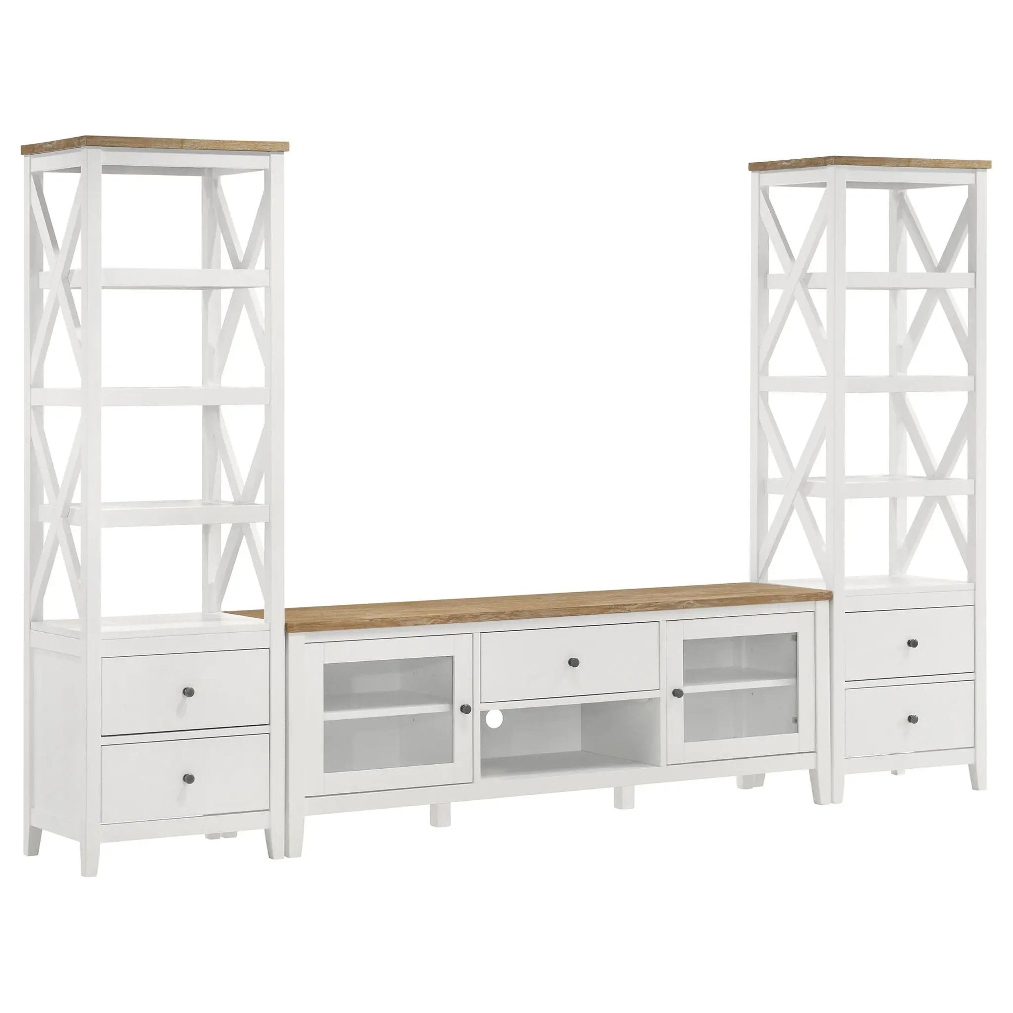 Hollis 3-piece 67-inch TV Stand Entertainment Center White by Unique Piece Furniture