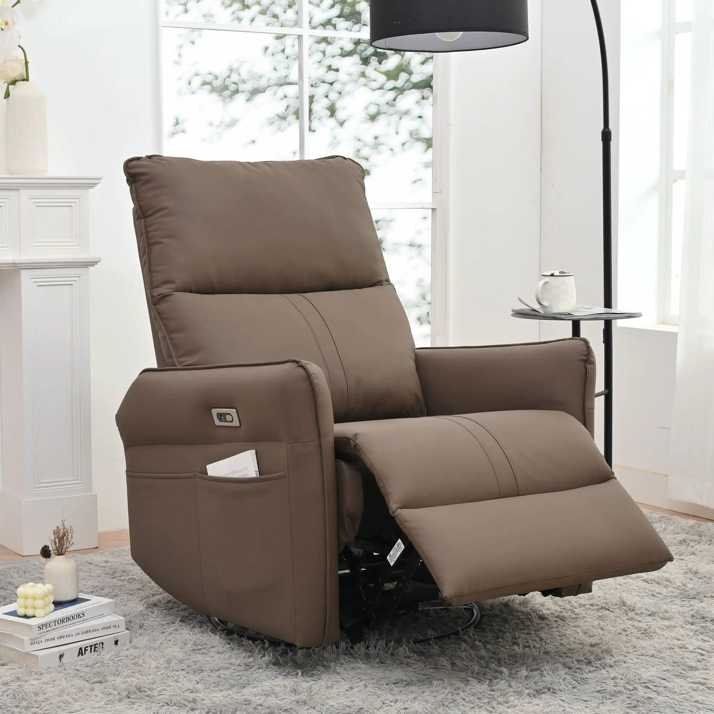 29.92" 270 Power Swivel Rocker Recliner Chair, Electric Glider Reclining Sofa With USB Ports, Power Swivel Glider, Rocking Chair Nursery Recliners For Living Room Bedroom by HouseOfZazla