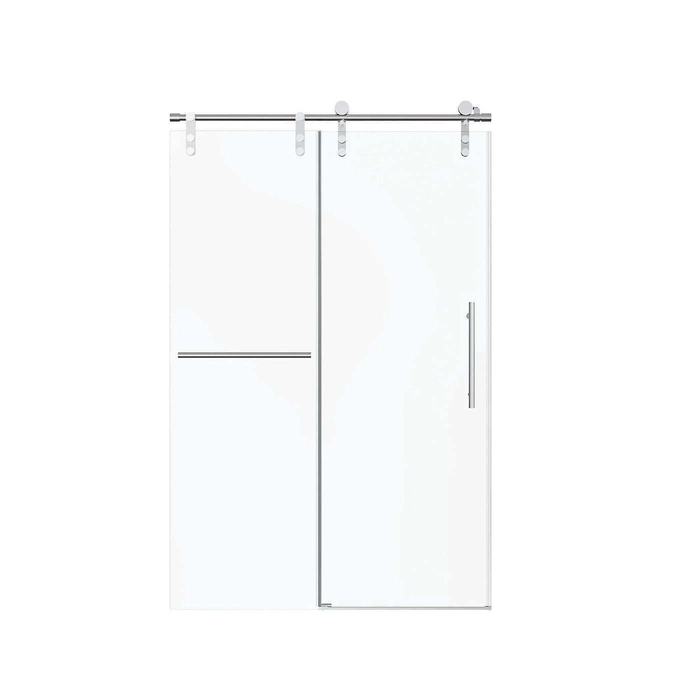 Frameless Single Sliding Shower Doors With Towel Rail & Handle by HouseOfZazla