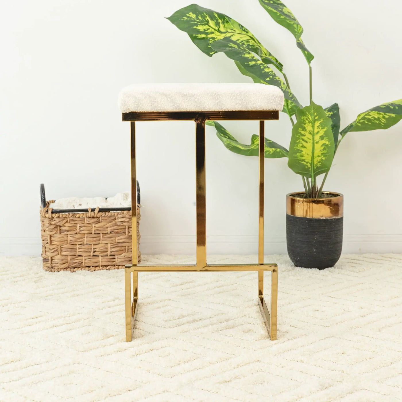 Joel - Mid Century Modern Luxury Upholstered Stool by HouseOfZazla