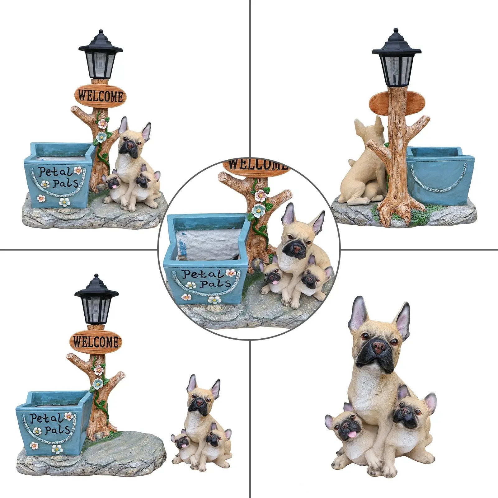 French Bulldog Family Planter Statue by HouseOfZazla
