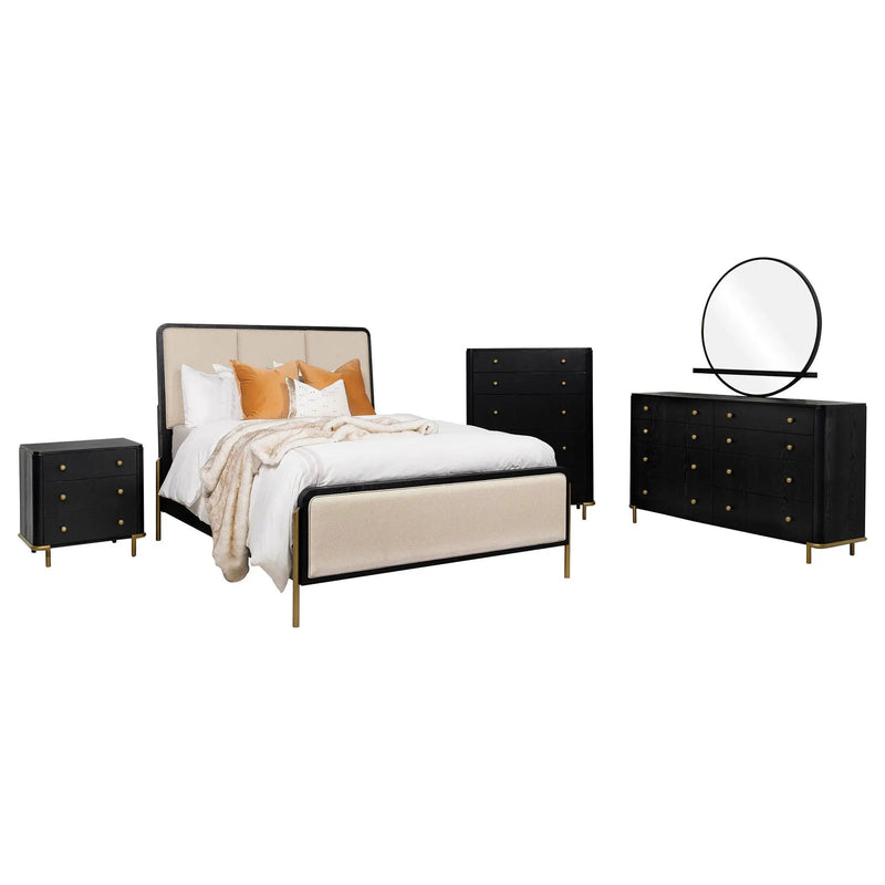 Arini 5-piece California King Bedroom Set Cream and Black by Unique Piece Furniture