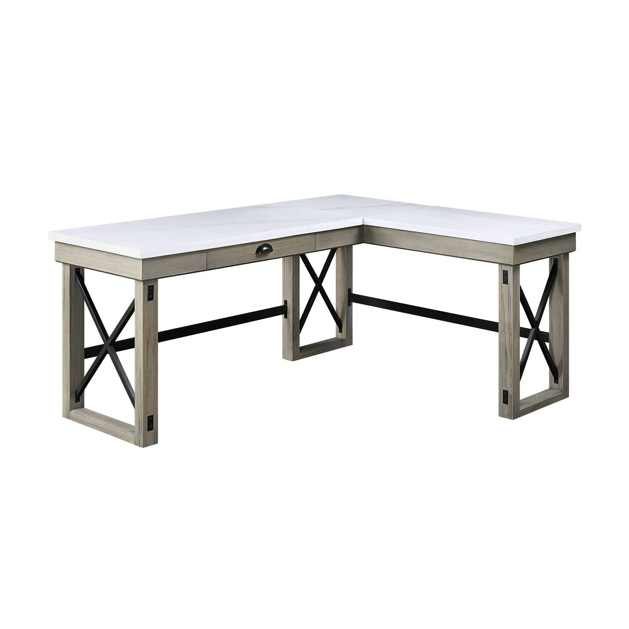Talmar - Marble Top & Rustic Writing Desk With Lift Top - Oak by HouseOfZazla