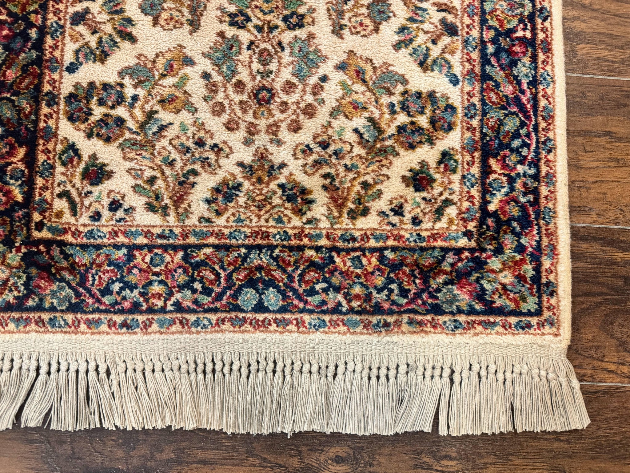 Karastan Rug 2.6 x 4, Karastan Ivory Sarouk #760, Vintage Wool Pile Small Karastan Carpet, Original Collection 700 Series Discontinued by Jewel Rugs