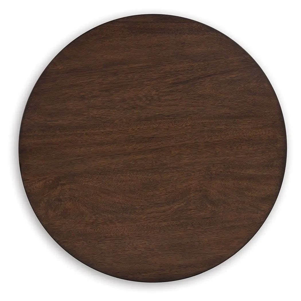 Korestone - Round End Table - Dark Brown by Unique Piece Furniture