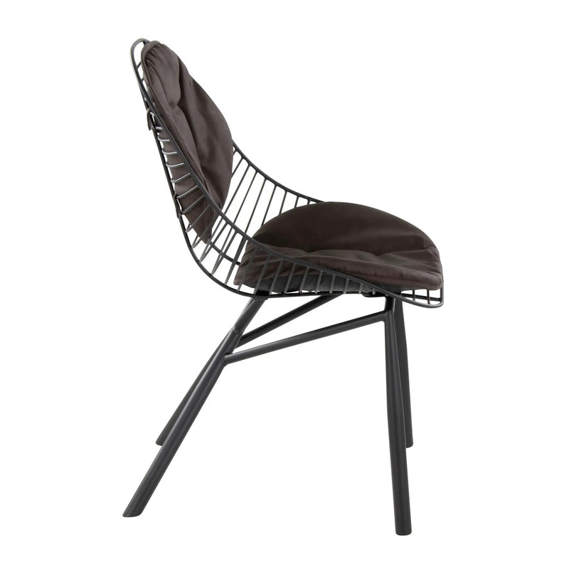 Wired - Contemporary Chair (Set of 2) - Black / Espresso by HouseOfZazla