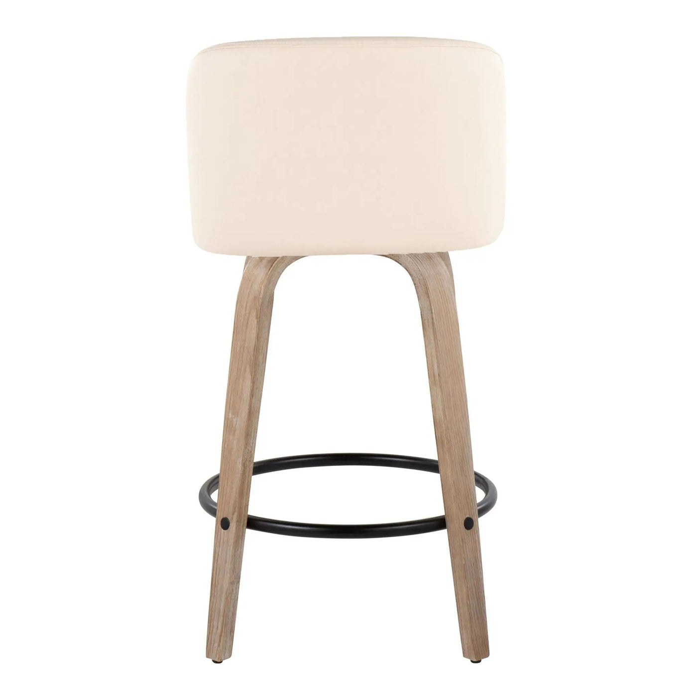 Toriano - Contemporary Fixed-Height Counter Stool & Swivel With Round Footrest (Set of 2) by HouseOfZazla