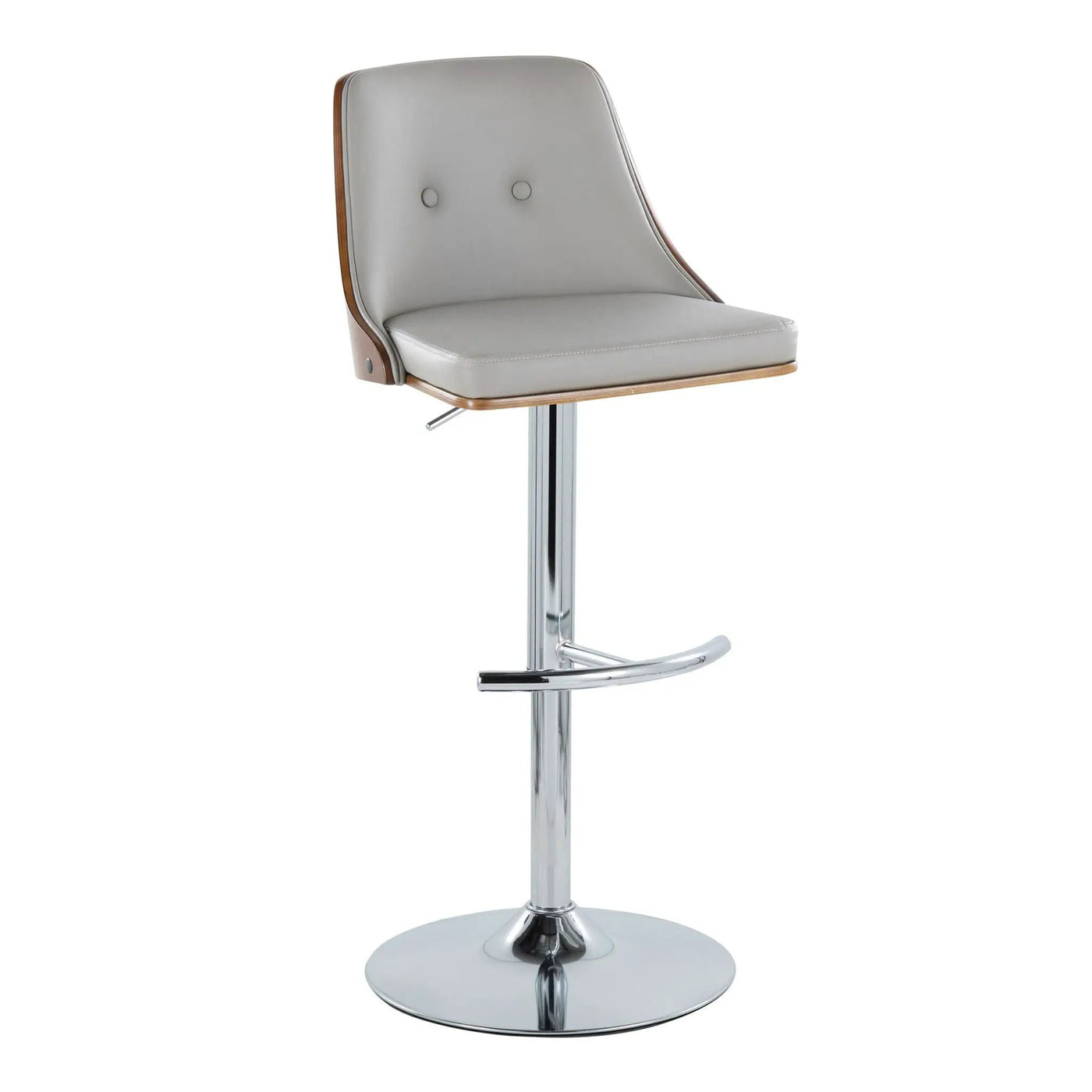 Gianna - Mid Century Modern Adjustable Barstool With Swivel With Rounded T Footrest (Set of 2) by HouseOfZazla